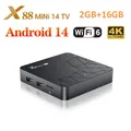 X88 Mini 14 con sistema operativo Android 14.0 2 GB RAM 16 GB ROM RK3518 CPU quad-core 4K decodificatore video 2.4G/5.0GHz Dual WiFi TV Box