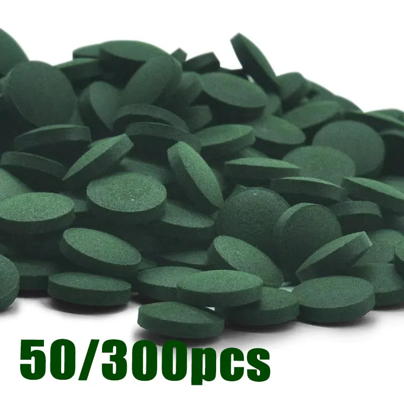 50/200/300 pièces comprimés de spiruline enrichissement nourriture pour animaux de compagnie préférée poisson cristal rouge crevettes nourriture pour animaux de compagnie