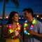 Illumina hawaiana Leis Tropical LED Glow Collane Fasce Luau Party Arcobaleno artificiale Lei Carnevale Spiaggia Matrimonio Masquerade