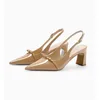 Schleife High Heels Sandalen Damen Spitzschuh Klobige Schuhe Elegante Pumps Hausschuhe 2025, Party-Slides, modische neue Marken-Damenschuhe