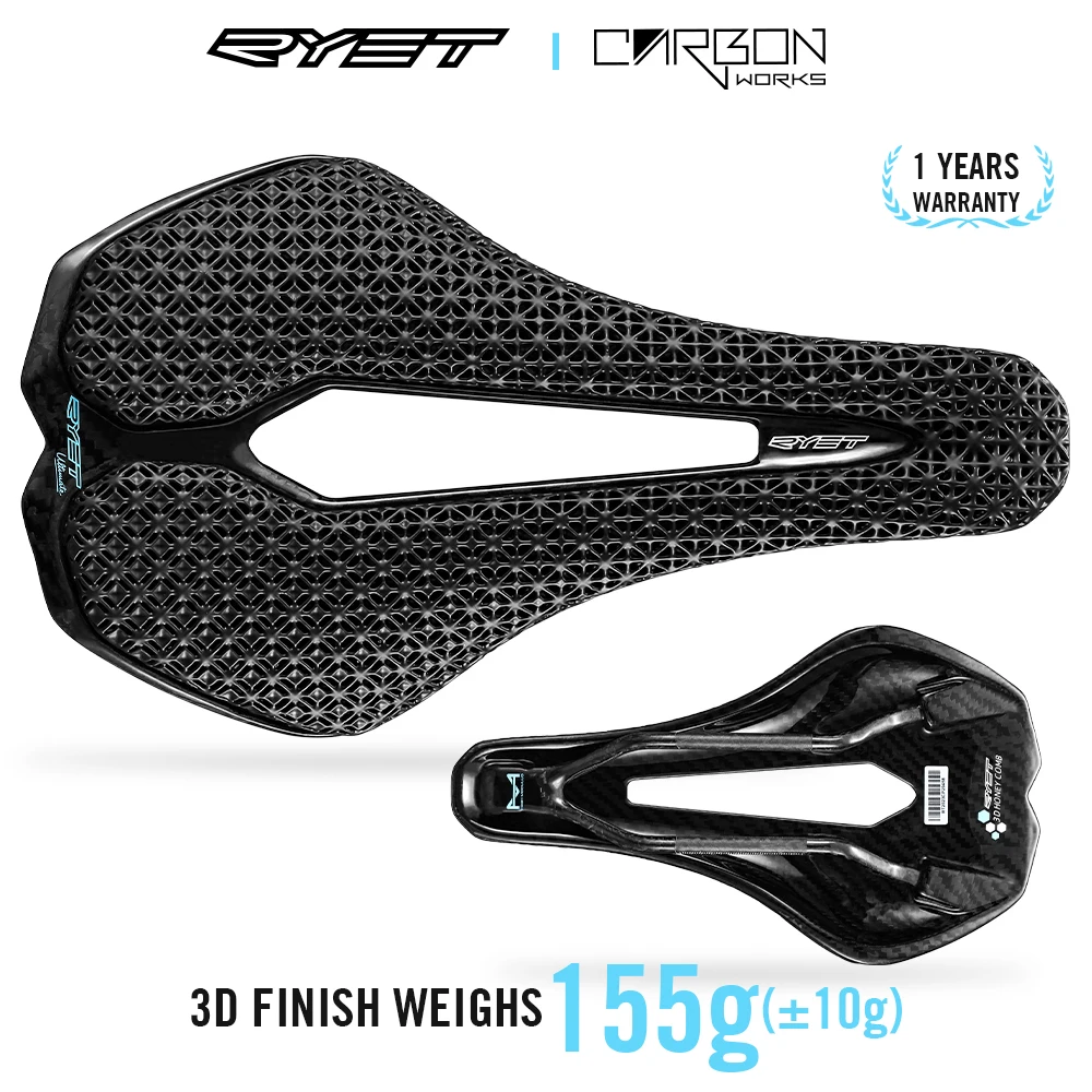 RYET Carbon 3D Gedruckt Fahrrad Sattel 7x9mm 115g Ultraleicht Rennrad MTB Sitz Teile Racing Sitzkissen radfahren Fahrrad Zubehör Image