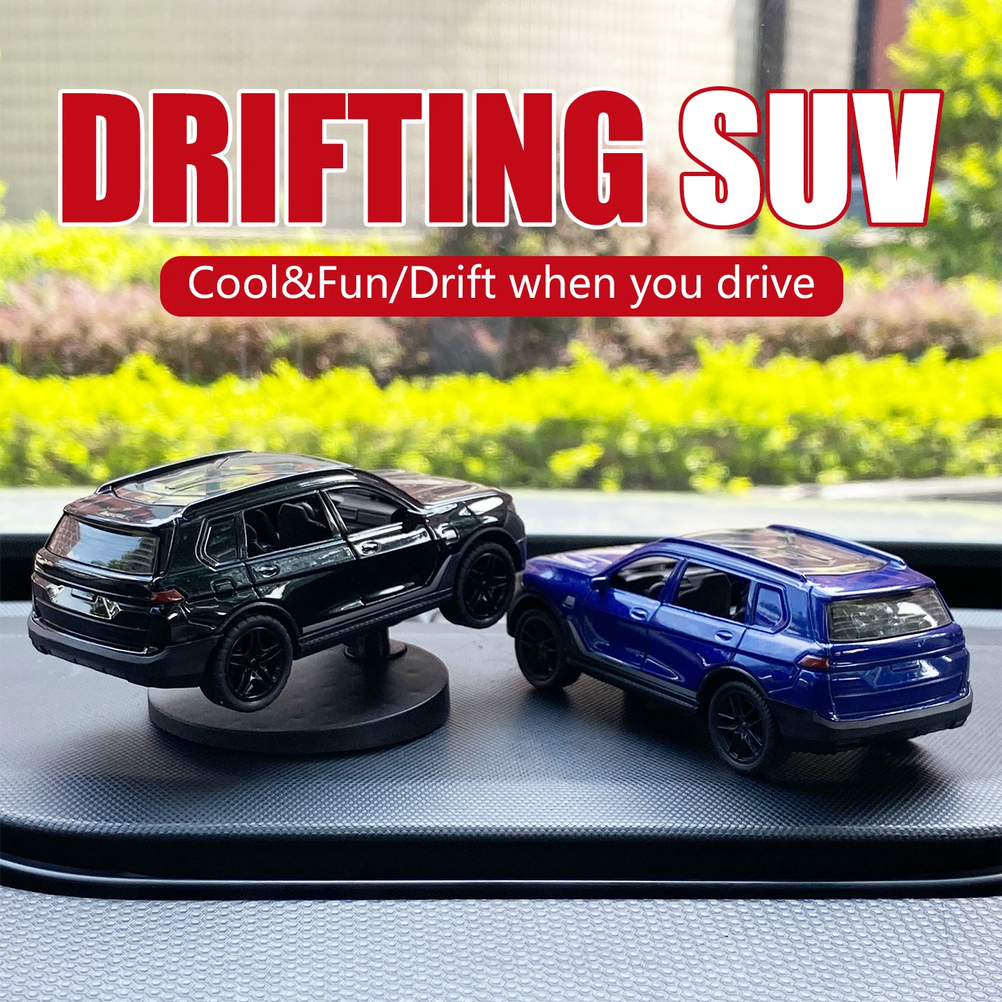 SUV Drifting Car Ornaments Dashboard Sport Utility Vehicle Model Fishtail Move Turn Swing Sway Dekorationen Zubehör Cooler Spaß Image