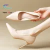 Neue High Heels Damenschuhe Kleid Pumps Spitze Slingpumps mit flachem Mund Modische und hochwertige glänzende Stiletto-Größe 33-41