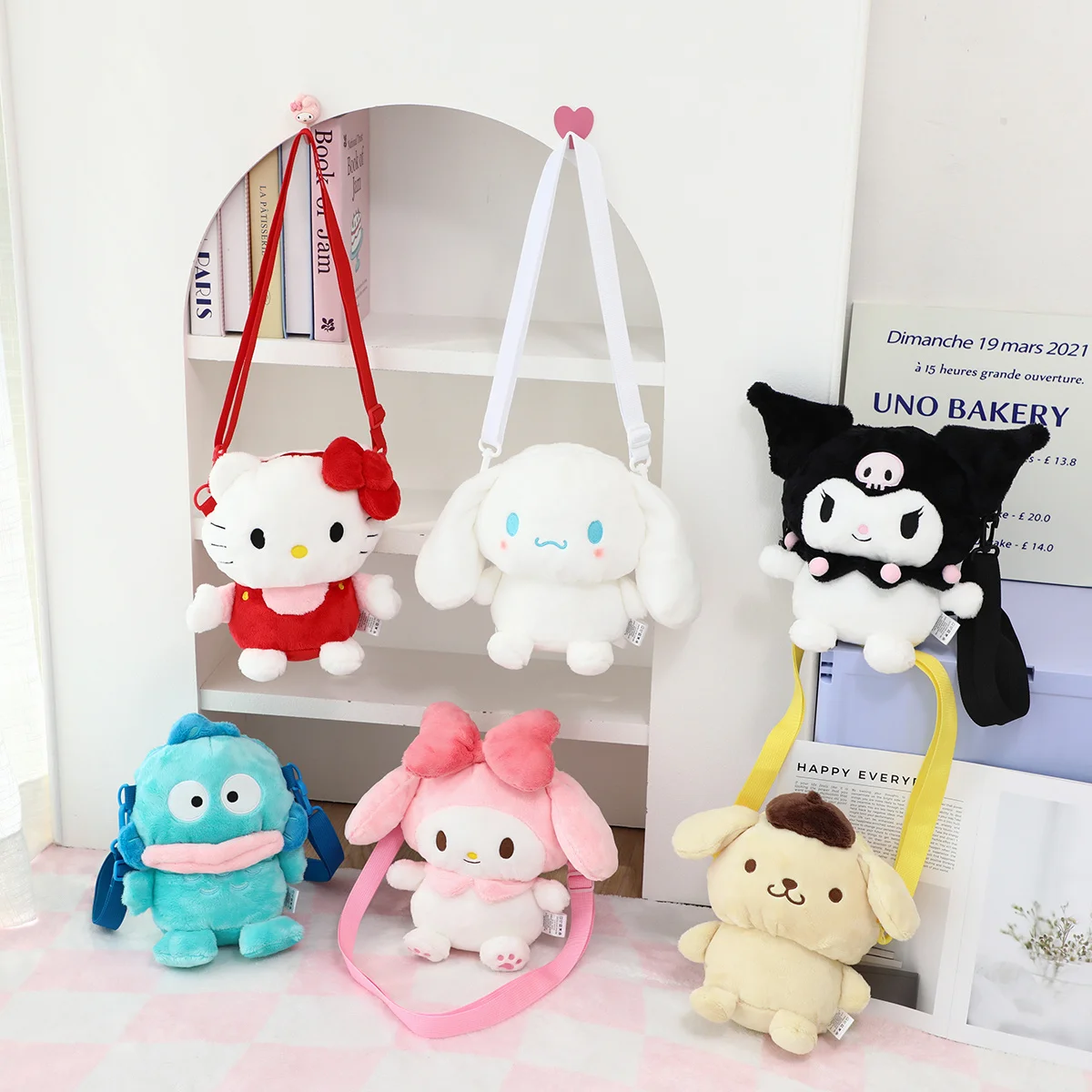 Süße Sanrio Umhängetasche My Melody Kuromi Cinnamoroll Plüschtasche Messenger Bag Mädchen Frauen Hello Kitty Reisetasche Anime Tasche Geschenk
