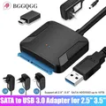 BGGQGG Cavo adattatore SATA a USB 3.0 Convertitore esterno Supporto disco rigido HDD SSD esterno da 2,5/3,5 pollici con adattatore di alimentazione