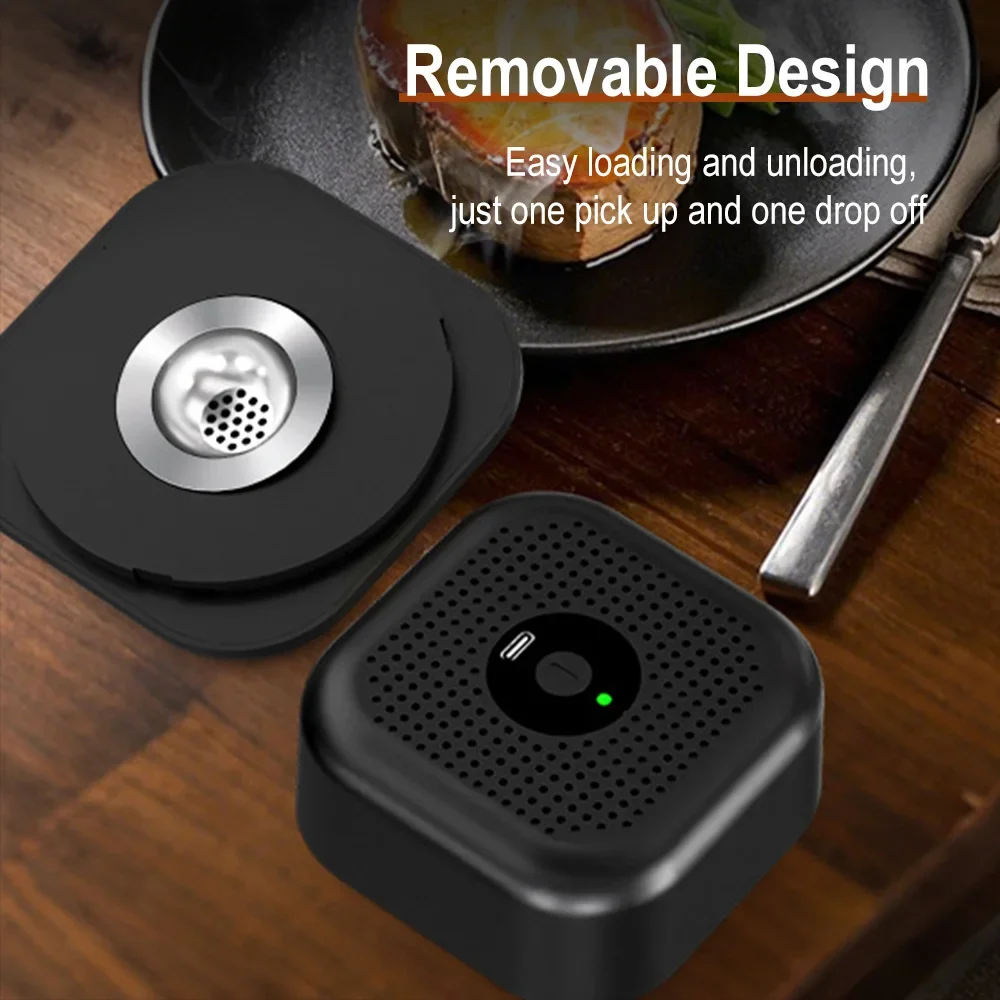 Elektrisches Whiskey-Räucher-Set, wiederaufladbares Cocktail-Räucher-Set, integriertes Feuerzeug, kein Butan erforderlich, Trink-Räucher-Set, Geschenk für Männer Image