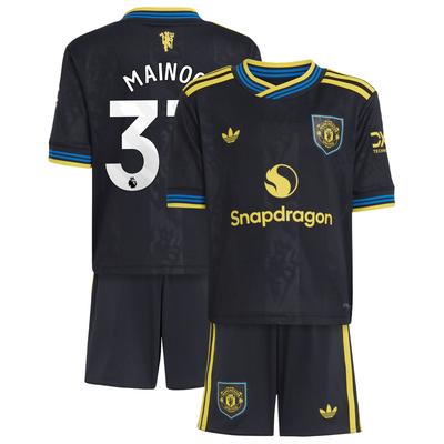 Manchester United adidas Ausweich-Kit Mini 2025-26 mit Aufdruck Mainoo 37 Image