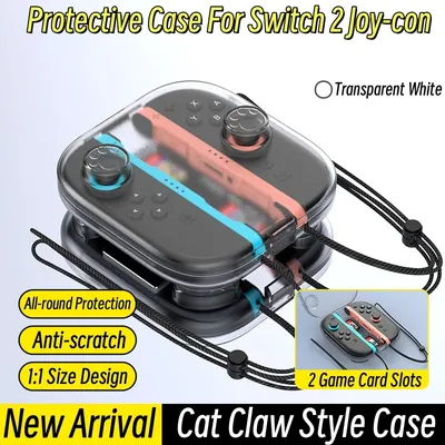 Cat Paw Style Protective Case For Switch 2 Joy-Con Storage Case For NS2 Controller Joystick Protect Gamepads Accessories