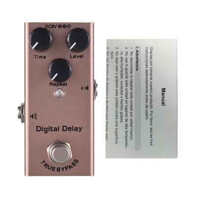 Guitar Effects Pedal Digital Delay with True Bypass Time//Repeat Controls Knob 9V 6.35mm Input/Output Interface Electric