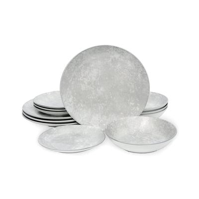 Godinger Wingate Pearl Porcelain 12Pc Dinnerware Set, Service For 4