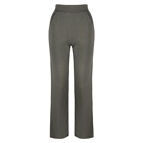 Per donna Pantaloni da yoga Pantaloni a gamba dritta con tasche Palestra Atletico Sportivo Pantaloni Tinta unica Nero Bianco Verde Spandex Gli sport Abbigliamento sportivo Taglia piccola