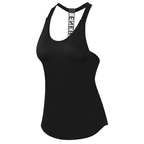Damen Yoga-Shirts Trainings-Tanktops Racerback Sexy Atmungsaktiv Rückenfrei Ärmellos Sport Einfarbig Oberteil Für Fitnessstudio sportlich Sport Sportkleidung Image