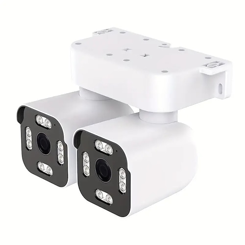 8 Megapixel intelligente kabellose WLAN-Überwachungskamera für den Außenbereich, 360-Grad-Panorama-Außenwinkelhalterung mit zwei Bullet-Kameras, Vollfarb-Nachtsicht, intelligenter Image