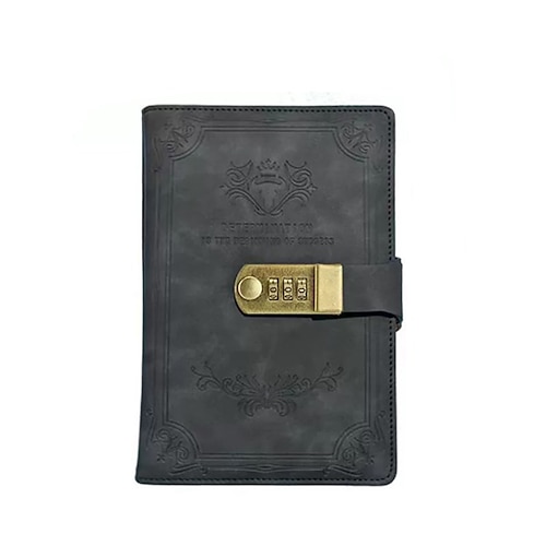 A5 200 Seiten Retro-Passwortbuch mit Schloss Tagebuch verdickt kreatives Handbuch Studentennotizblock Schreibwaren Notizbuch Ordner Image