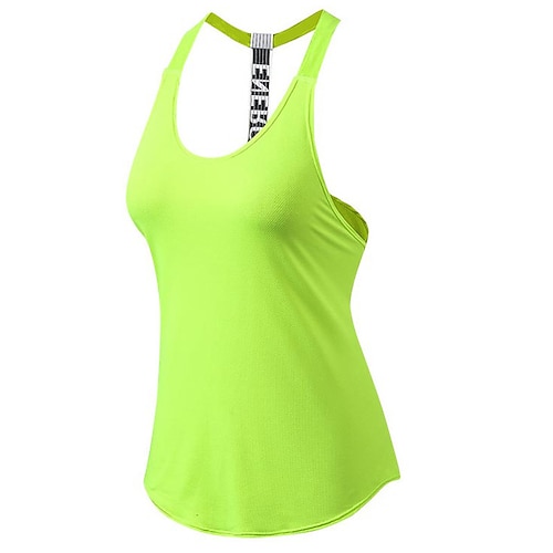 Damen Yoga-Shirts Trainings-Tanktops Racerback Sexy Atmungsaktiv Rückenfrei Ärmellos Sport Einfarbig Oberteil Für Fitnessstudio sportlich Sport Sportkleidung Image