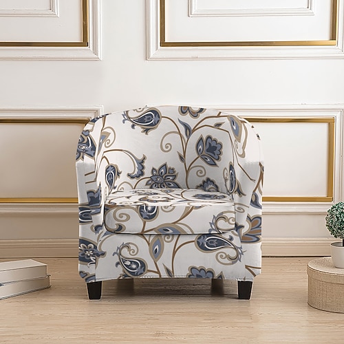 Schonbezug für Clubsessel – Polyesterbezug mit Streifen-/Pflanzen-/geometrischem Aufdruck passend für Standard-Einzelsessel Image