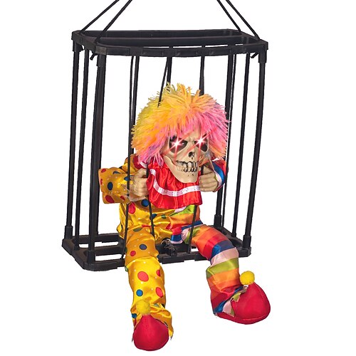 gruselige Käfig-Halloween-Puppe, Spukhaus-Requisite mit schreiender Stimme, Albtraum-Kreatur
