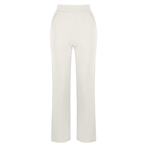 Per donna Pantaloni da yoga Pantaloni a gamba dritta con tasche Palestra Atletico Sportivo Pantaloni Tinta unica Nero Bianco Verde Spandex Gli sport Abbigliamento sportivo Taglia piccola