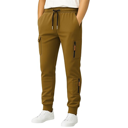 Herren Jogginghose Hose Kordelzug Tasche Elastischer Bund Einfach Komfort Täglich Sport im Freien Mode Lässig Blau Schwarz Mikroelastisch Image
