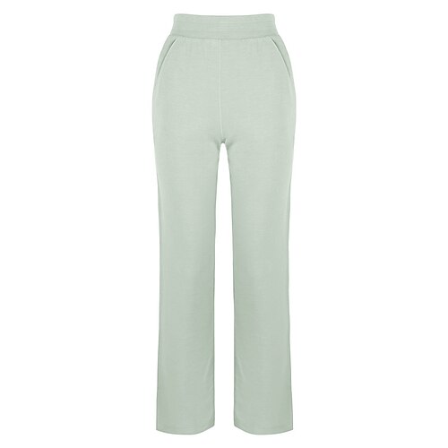 Per donna Pantaloni da yoga Pantaloni a gamba dritta con tasche Palestra Atletico Sportivo Pantaloni Tinta unica Nero Bianco Verde Spandex Gli sport Abbigliamento sportivo Taglia piccola