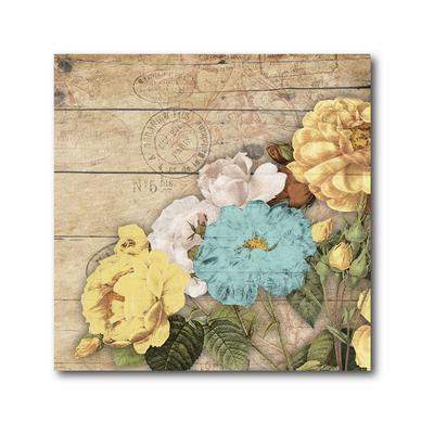 Courtside Market Wall Decor Yellow & Teal Floral Ii