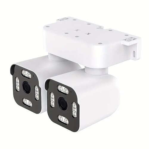 8 Megapixel intelligente kabellose WLAN-Überwachungskamera für den Außenbereich, 360-Grad-Panorama-Außenwinkelhalterung mit zwei Bullet-Kameras, Vollfarb-Nachtsicht, intelligenter Image