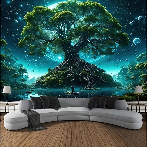 Tapisserie Wandbehänge Baum des Lebens Sieben Chakra Mystiker Schlafzimmer Wohnzimmer Wohnheim Dekorationen Wand Tür Hintergrund Image