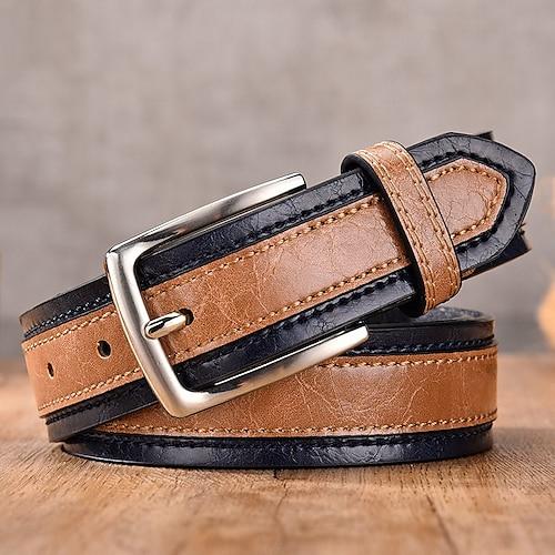 Herren Gürtel Taillengürtel Kachi Kamel PU-Leder Legierung Langlebig Verstellbar Farbblock Outdoor Täglich