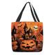 borsa tote da donna con stampa di zucca di Halloween – borsa a tracolla in poliestere di grande capacità con tasca con cerniera, borsa in stile gotico spettrale per l'uso quotidiano, lo shopping e le feste