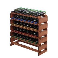 Proregal Weinregal VINOTECA FLEX PRO | HxBxT 79x84x28cm | 48 Flaschen auf 6 Ebenen | Massives Kiefernholz | Braun geölt Image