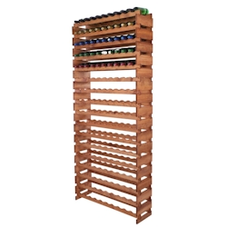 Proregal Weinregal VINOTECA FLEX PRO | HxBxT 233x103x28cm | 170 Flaschen auf 17 Ebenen | Massives Kiefernholz | Braun geölt Image