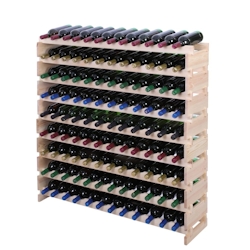 Proregal Weinregal VINOTECA FLEX PRO | HxBxT 121x123x28cm | 108 Flaschen auf 9 Ebenen | Massives Kiefernholz | Natur unbehandelt Image