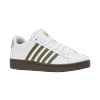 Sneaker K-SWISS "COURT TIEBREAK II", Gr. 40, weiß, burnt olive, cola gum, alfalfa, Leder, sportlich, Schuhe