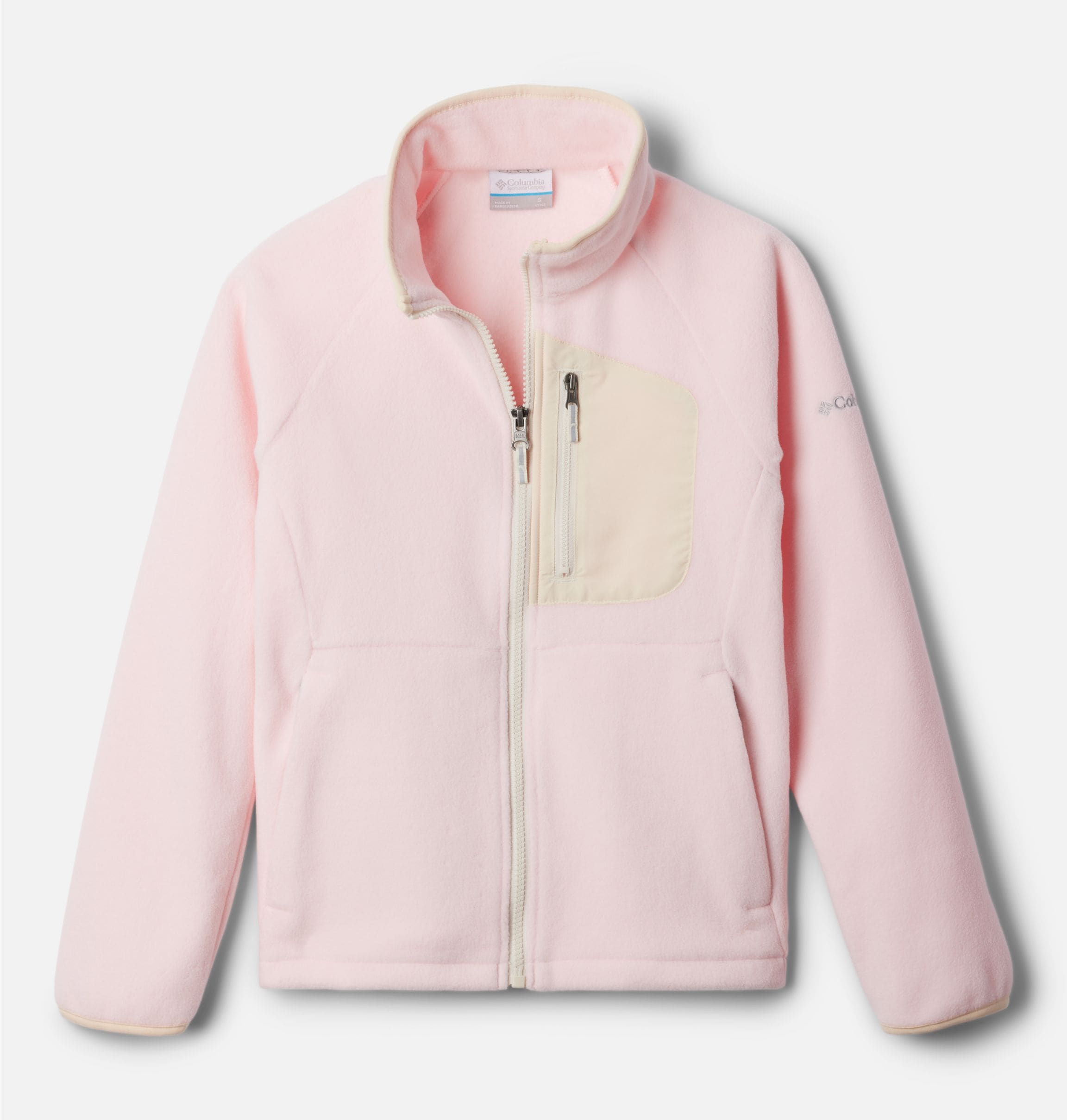 Fleecejacke COLUMBIA "FAST TREK IV FLEECE FULL ZIP", Kinder, Gr. L (152/158), rosa (satin pink, chalk), Obermaterial: 100% Nylon. Futter: 100% Polyester, normal, Jacken Image