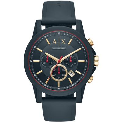 Chronograph ARMANI EXCHANGE, blau (blau, blau), Armbanduhren, Herren, Quarzuhr, Armbanduhr, Herrenuhr, Stoppfunktion, Silikonarmband Image