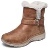Winterstiefel SKECHERS "EASY GOING-DREAMERS MOVE", Damen, Gr. 36, braun (hellbraun), Lederimitat, casual, Schuhe, Schlupfstiefel, Snowboots, Winterschuh mit Slip-Ins Schafteinstieg
