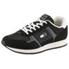 Sneaker TOMMY JEANS "TJM RUNNER CASUAL", Herren, Gr. 40, schwarz, Textil, Lederimitat, sportlich, Schuhe, Freizeitschuh, Halbschuh, Schnürschuh mit seitlicher Logoflagge