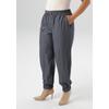Schlupfhose ANISTON PLUS, Damen, Gr. 54, N-Gr, blau (jeansblau), Stoff, Obermaterial: 65% Polyester, 33% Viskose, 2% Elasthan, gemustert, casual, bequem lang, Hosen, mit praktischen Eingrifftaschen -NEUE KOLLEKTION