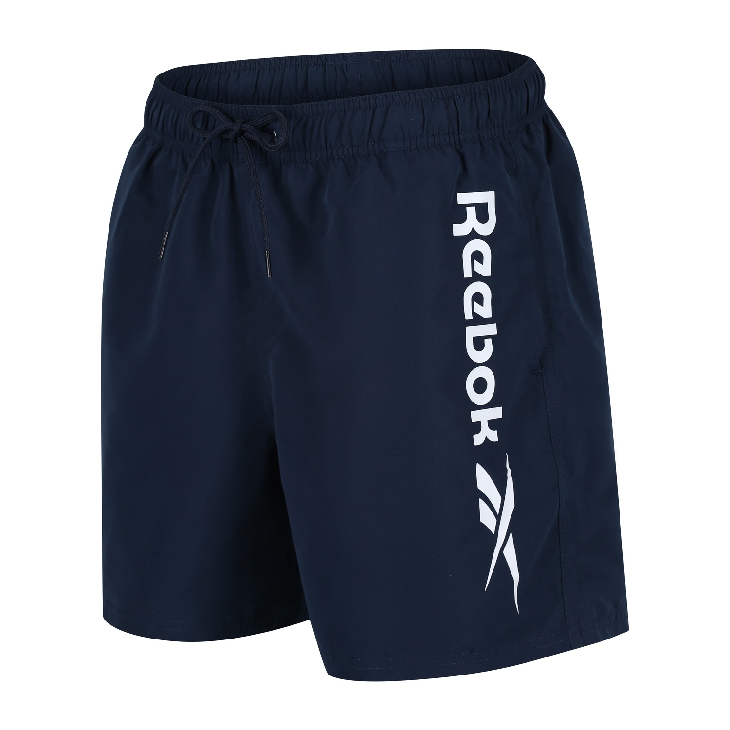 Badeshorts REEBOK "Yestin", Herren, Gr. XL (7), N-Gr, blau (vector navy), Microfaser, Obermaterial: 100% Polyester, bedruckt, unifarben, Badehosen, mit elastischem Bund und Kordelzug Image