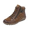 Schnürboots REMONTE, Damen, Gr. 43, braun (braun, kupferfarben), Veloursleder, Glattleder, Basic, Schuhe, Winterboots, Stiefelette, Casual Boots, wasserabweisende TEX-Membran