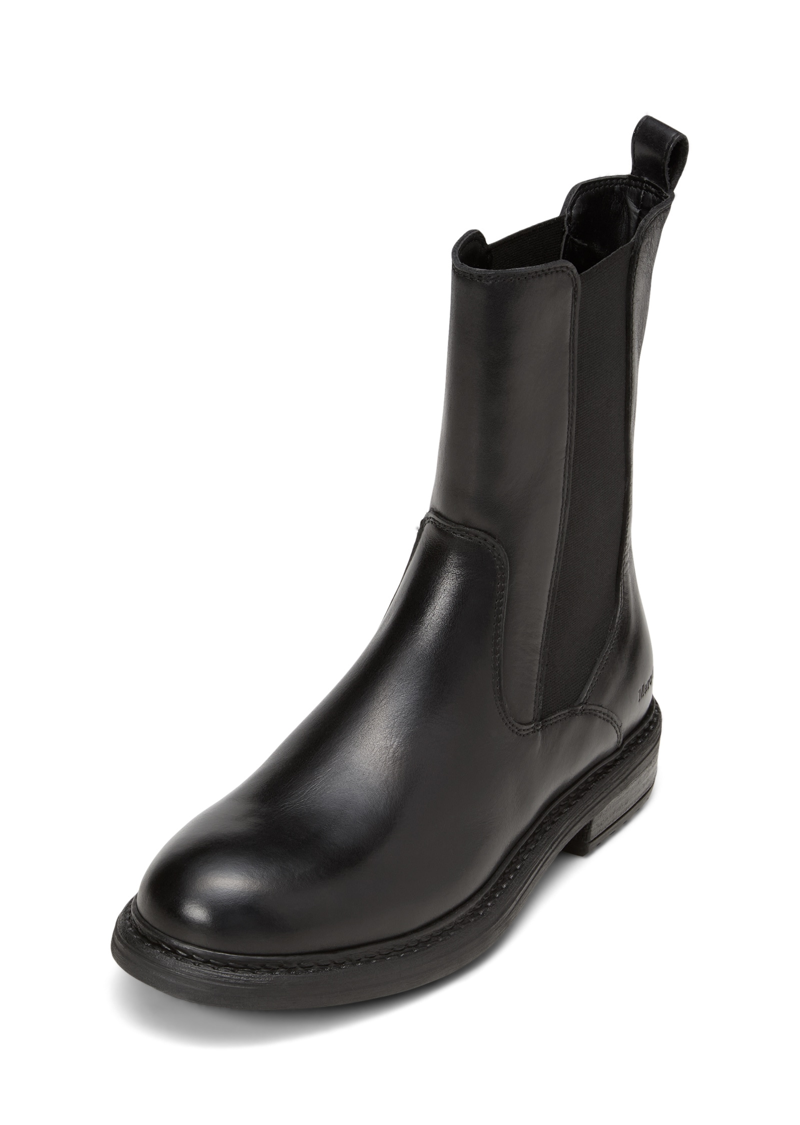 Chelseaboots MARC O'POLO "aus edlem Rindleder", Damen, Gr. 36, schwarz, Obermaterial: 100% Leder (Rind), unifarben, Schuhe Chelseaboots