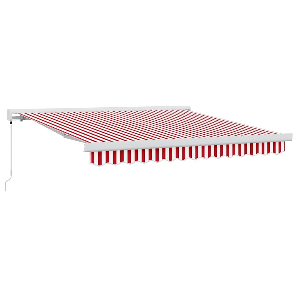 vidaXL Einziehbare Markise Rot und Weiß 350 x 250 cm Stoff und Metall Image