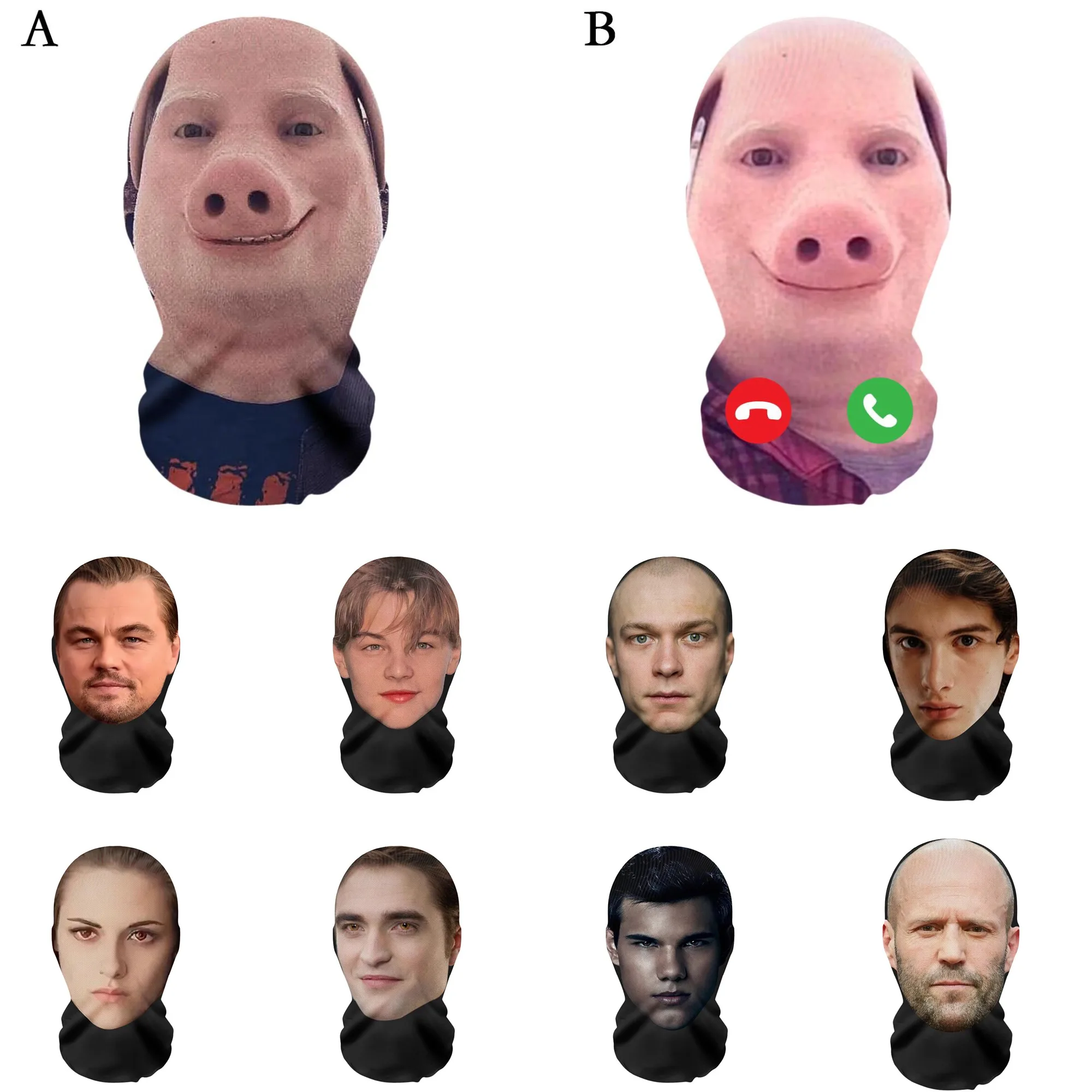 Interessante 3D-gedruckte nahtlose Maske Kopfbedeckung John Pork Smiling Party Cosplay Requisiten UV-Schutzschild Ronaldo PatternCospla Image