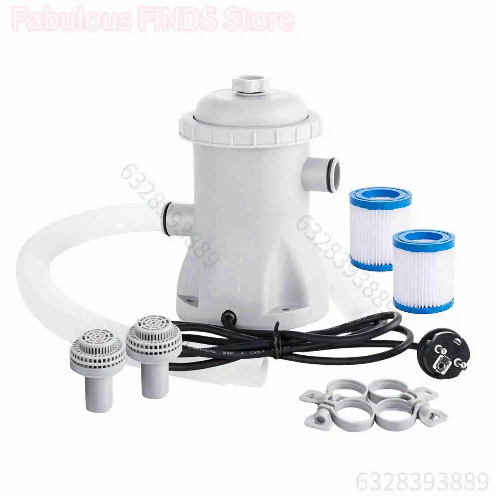 Pompe de filtre de piscine 330 GPH pompe à eau électrique de piscine pour enfants avec 2 pompes de piscine à cartouche filtrante de piscine