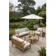 Set di divani moderni per hotel Set di divani da giardino in teak Mobili da esterno per patio in legno di alluminio Divano componibile da giardino di lusso in teak