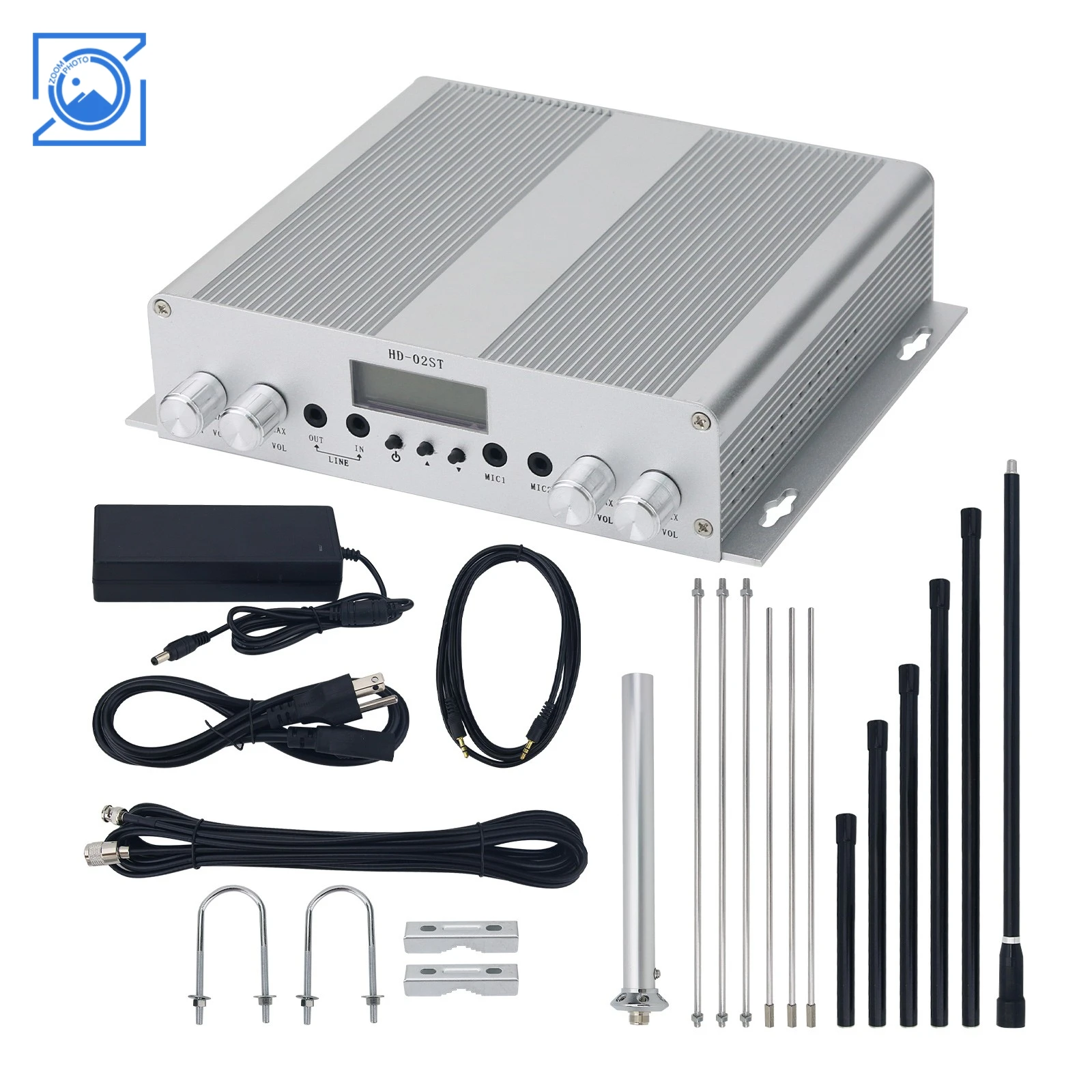 Professionelle 25 W FM-Transmitter Stereo PLL Broadcast Radiosender mit DC-Stromversorgung Image