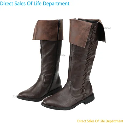 Männer Mittelalterliche Stiefel Nordic Viking Lange Stiefel Piraten Stiefel Halloween Karneval Party Cosplay Schuhe Image