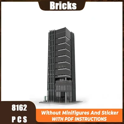 Neue Moc Modell Stadt Architektur Platz Gebäude Modul Bausteine Geschenk kinder Spielzeug DIY Montage Set Image
