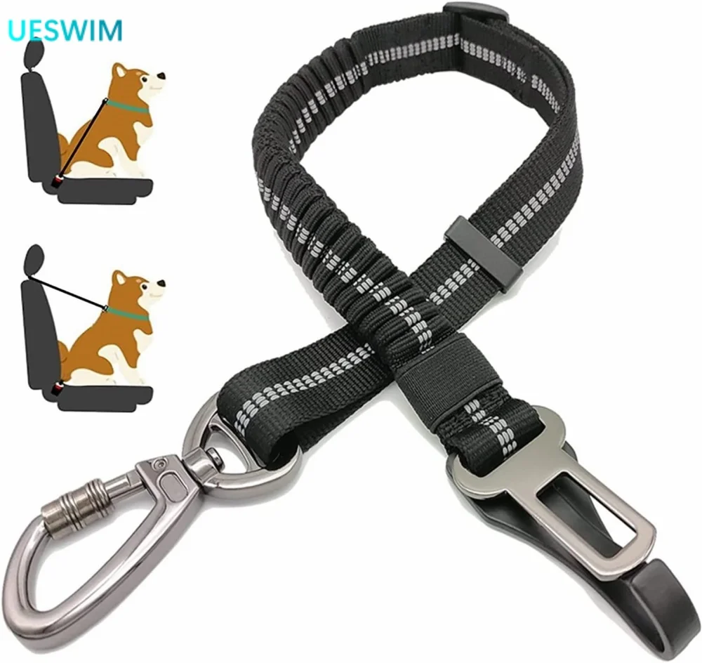 Hundesicherheitsgurt Aktualisierte 3-in-1-Auto-Sicherheitsgurte für Hunde, Auto-Halteband mit Clip-Haken, Bungee-Sicherheitsgurt für Hunde mit drehbarem Karabiner Image
