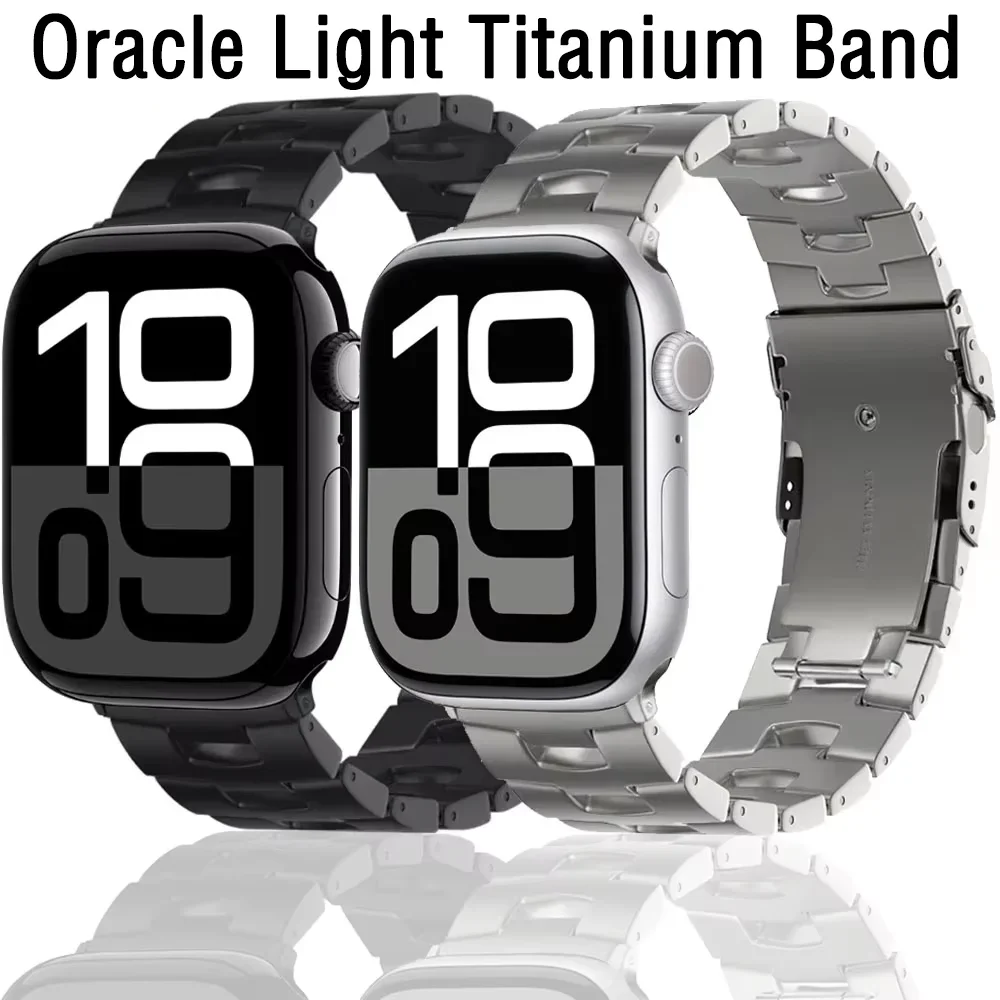 Oracle Light Titanium Band für Apple Watch 10 9 8 7 6 5 4 42 mm 46 mm 41 mm 40 mm 44 mm Armband Apple Watch Ultra 2 49 mm Armband Image